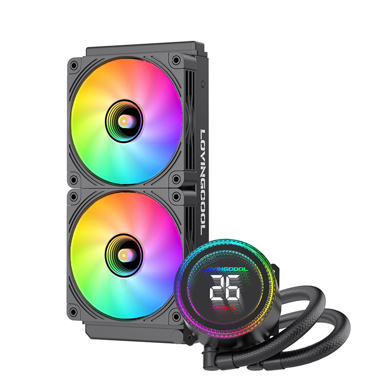 Lovingcool 240mm ARGB Liquid Cooler with Temp Screen