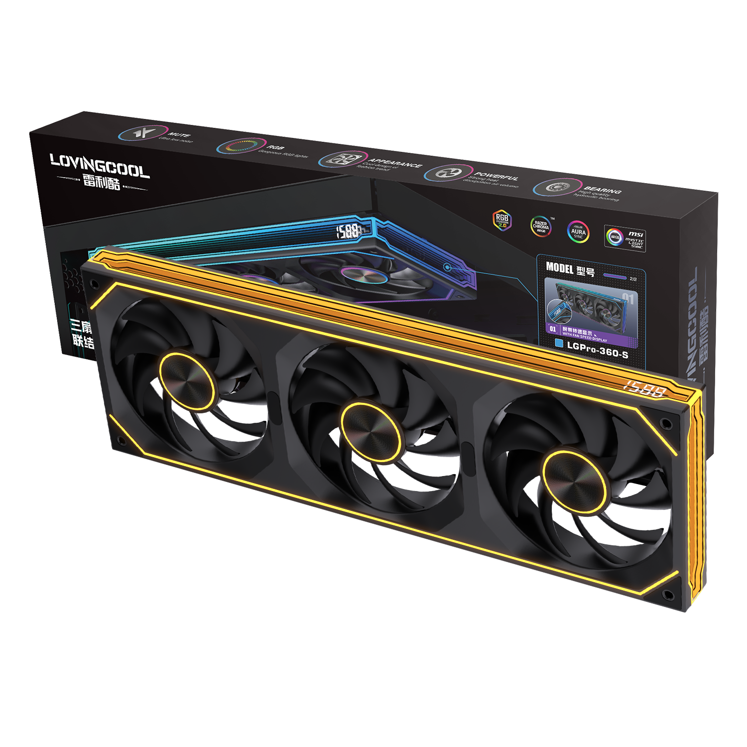 Lovingcool LGPro-B360 360mm ARGB Forward Air Cooler (Black)