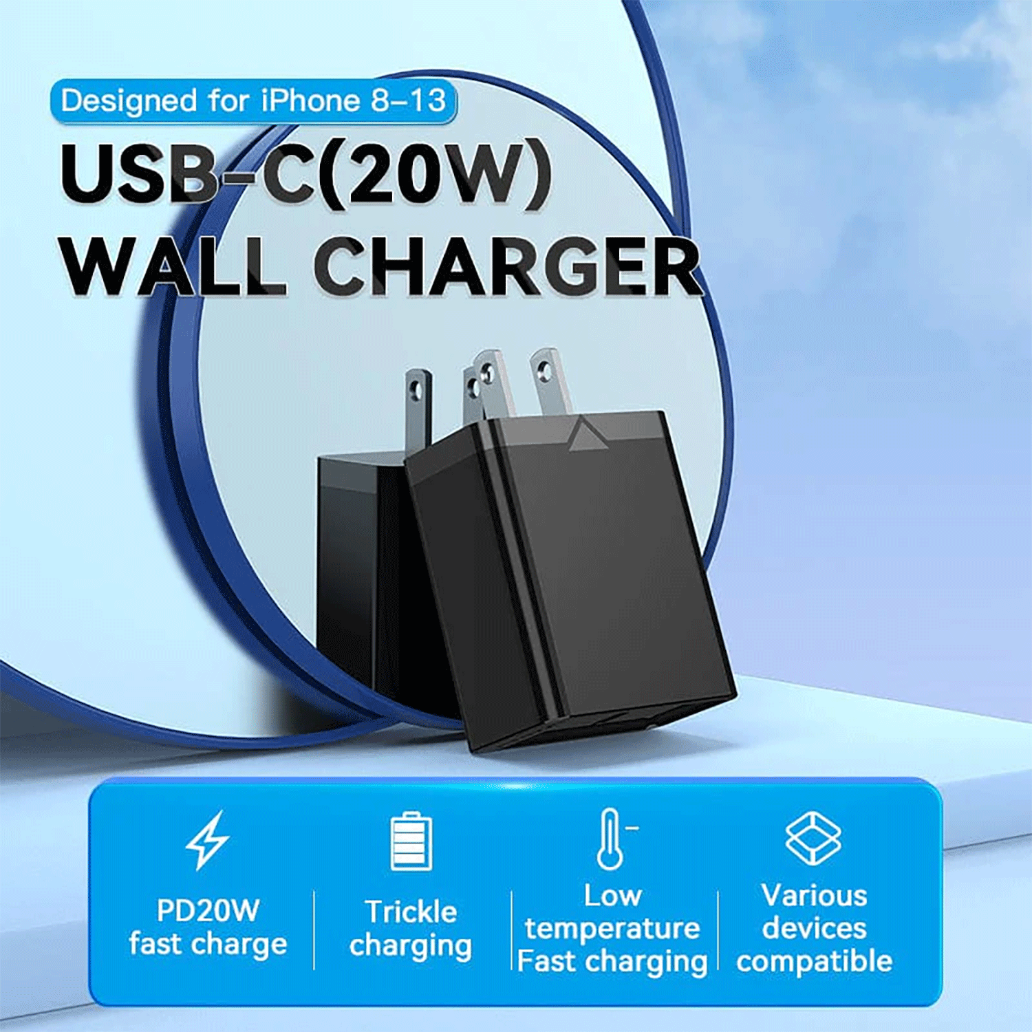 VENTION 1-port USB-C Wall Charger (20W) US - Plug [FADB0] [FADW0]