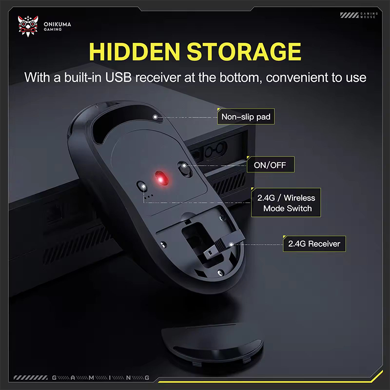Onikuma DM05 Tri-mode Gaming Mouse Black