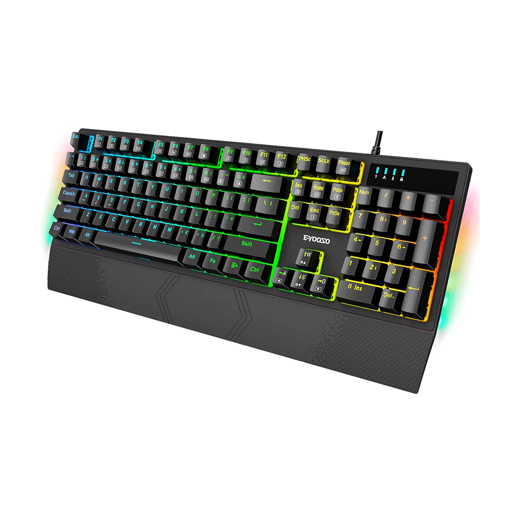 E-Yooso K-662 Rainbow Light 104 Keys Wired Mechanical Keyboard [Black]