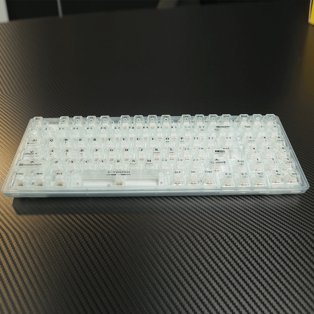 E-Yooso Z-94 Single Light 94 Keys Hot Swappable Mechanical Keyboard Transparent Light Green Linear [White Switch]