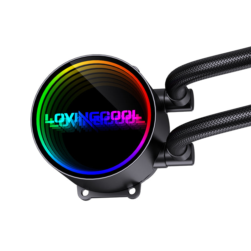 Lovingcool LC-W120-D 120mm ARGB Liquid Cooler with Temp Screen (White)
