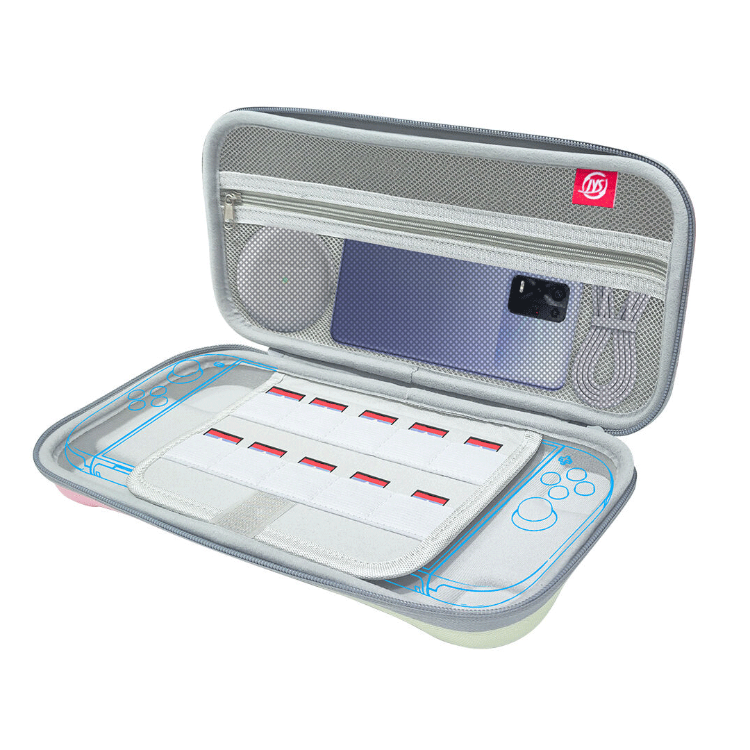 JYS-NS2283-V2 Travel Case for Nintendo Switch 2 Green Pink