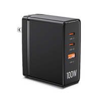 VENTION 3-port USB (C+C+A) GaN Charger (100W/100W/30W) US-Plug [FEGB0] [FEGW0]