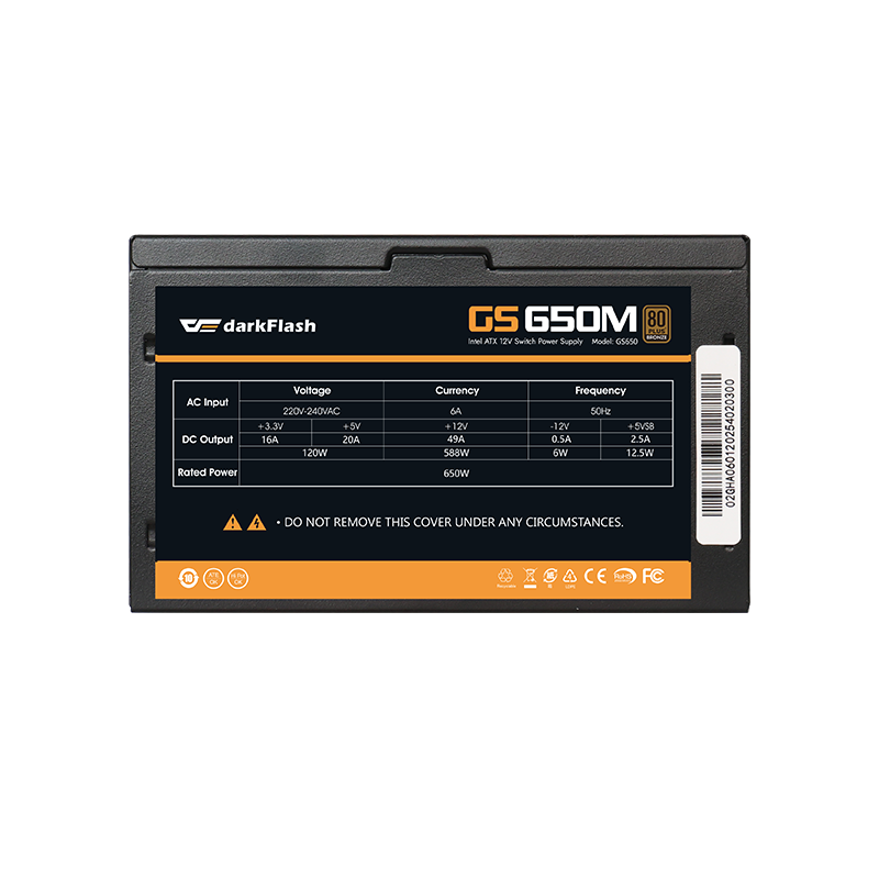DarkFlash GS650 80+ Bronze Full Modular 650W PSU (Black)