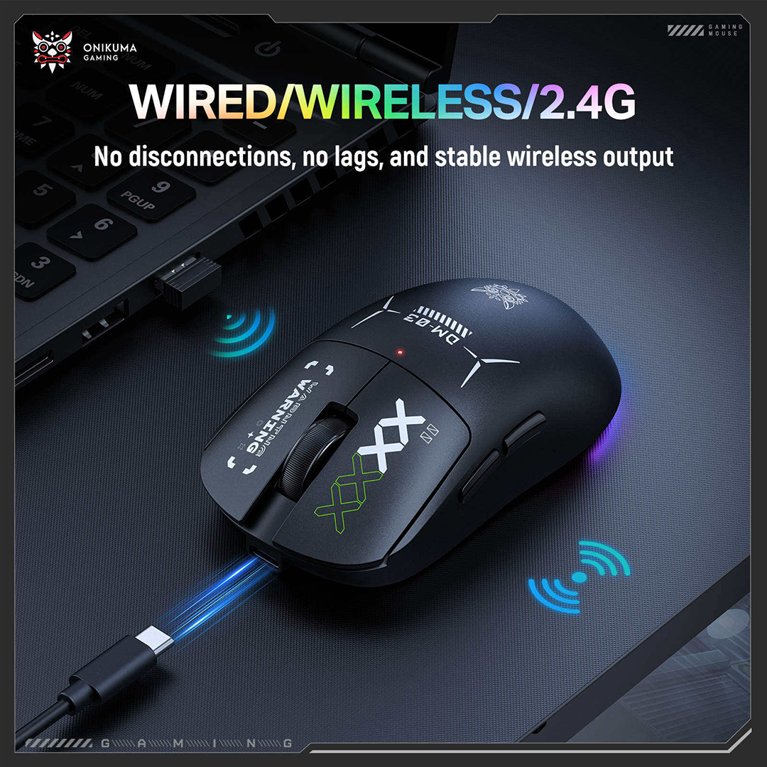 Onikuma DM03 Tri-mode Gaming Mouse Black