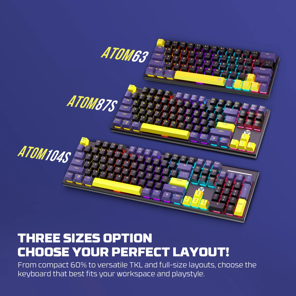 Fantech Atom104S Full-Size Yoru Edition Mechanical Gaming Keyboard (MK878S)