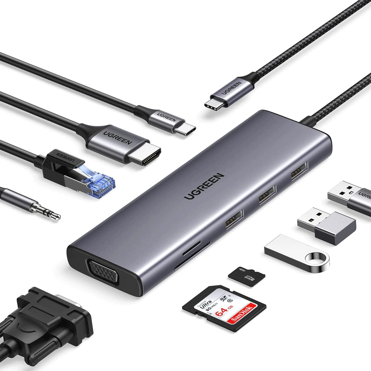 UGREEN USB-C 10-In-1 Multifunction Adapter [CM498/15601]