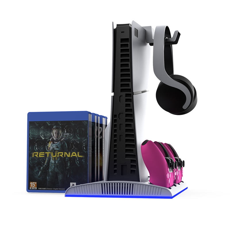 Hozkaii Multifunctional RGB Stand for PS5 Slim/Pro (White) HP5-5002