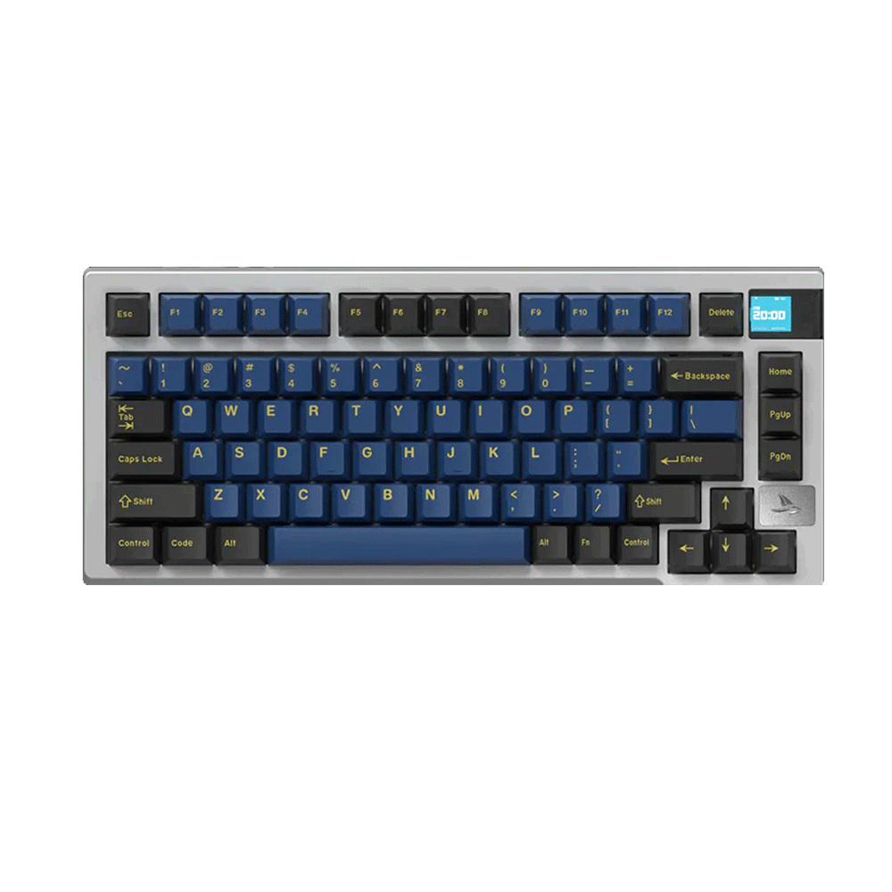Darmoshark K8 Mechanical Keyboard [White Base/Black and Blue Keycaps]