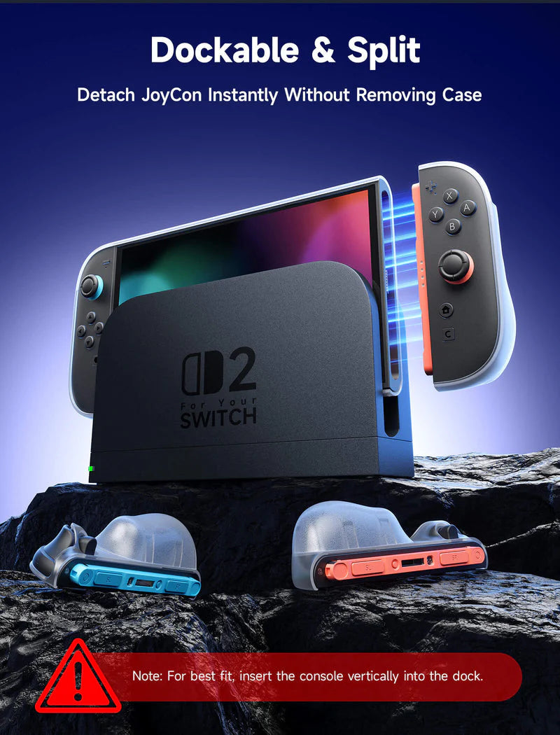 JSAUX Split Transparent Ergonomic Protective Case for Nintendo Switch 2 PC0117