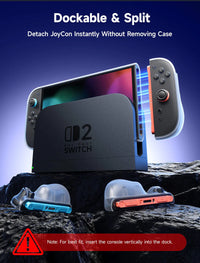 JSAUX Split Transparent Ergonomic Protective Case for Nintendo Switch 2 PC0117