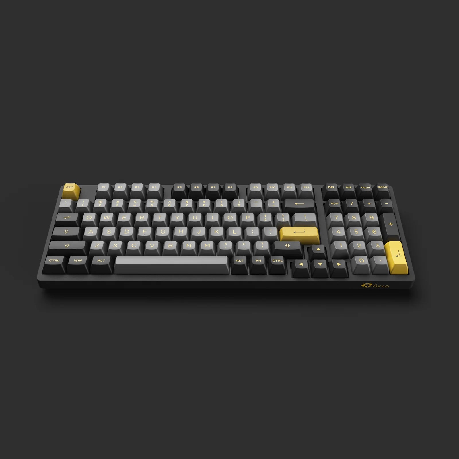 Akko Black & Gold 3098B Plus Multi-Mode Hot-Swappable Mechanical Keyboard (Akko V3 Cream Yellow Pro)