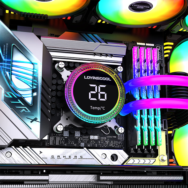 Lovingcool LC-B240-R 240mm ARGB Liquid Cooler with Temp Screen (Black)