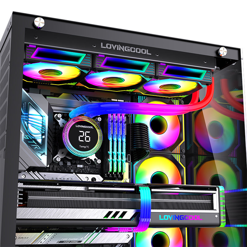 Lovingcool LC-B240-R 240mm ARGB Liquid Cooler with Temp Screen (Black)