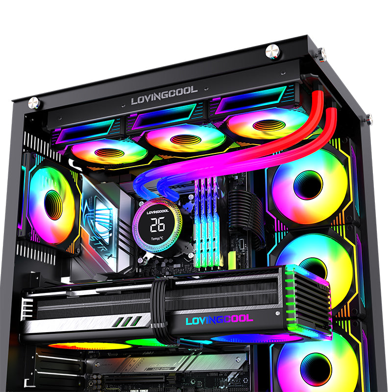 Lovingcool LC-B240-R 240mm ARGB Liquid Cooler with Temp Screen (Black)