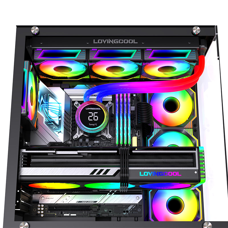 Lovingcool LC-B240-R 240mm ARGB Liquid Cooler with Temp Screen (Black)