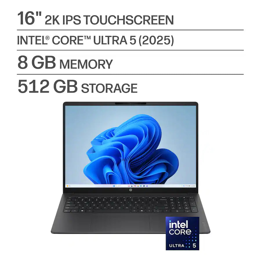 HP OmniBook 3 AI PC 16" WUXGA Touchscreen Intel Core Ultra 5 - 225U 8GB DDR5 RAM / 512GB SSD Intel Graphics Win 11 Mica Silver 16-BU0305DX