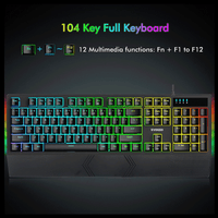 E-Yooso K-662 Rainbow Light 104 Keys Wired Mechanical Keyboard [Black]