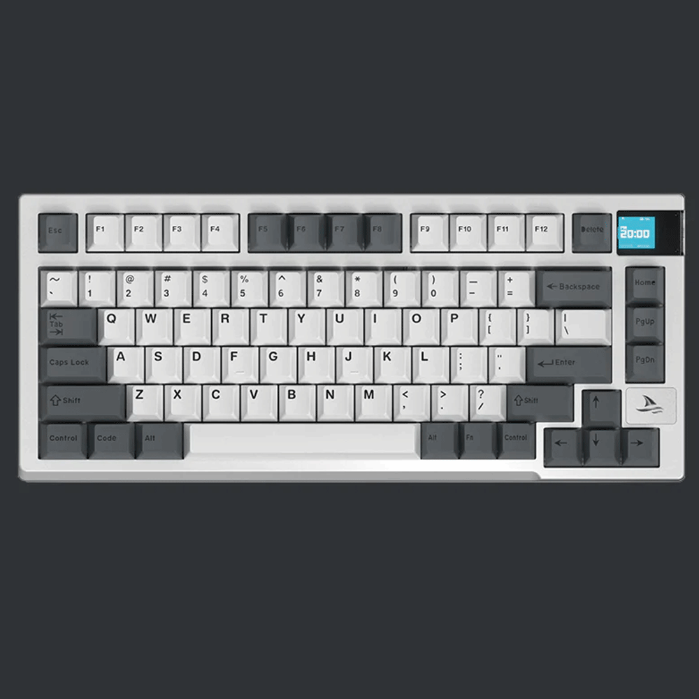 Darmoshark K8 Mechanical Keyboard [White Base/White and Gray Keycaps]