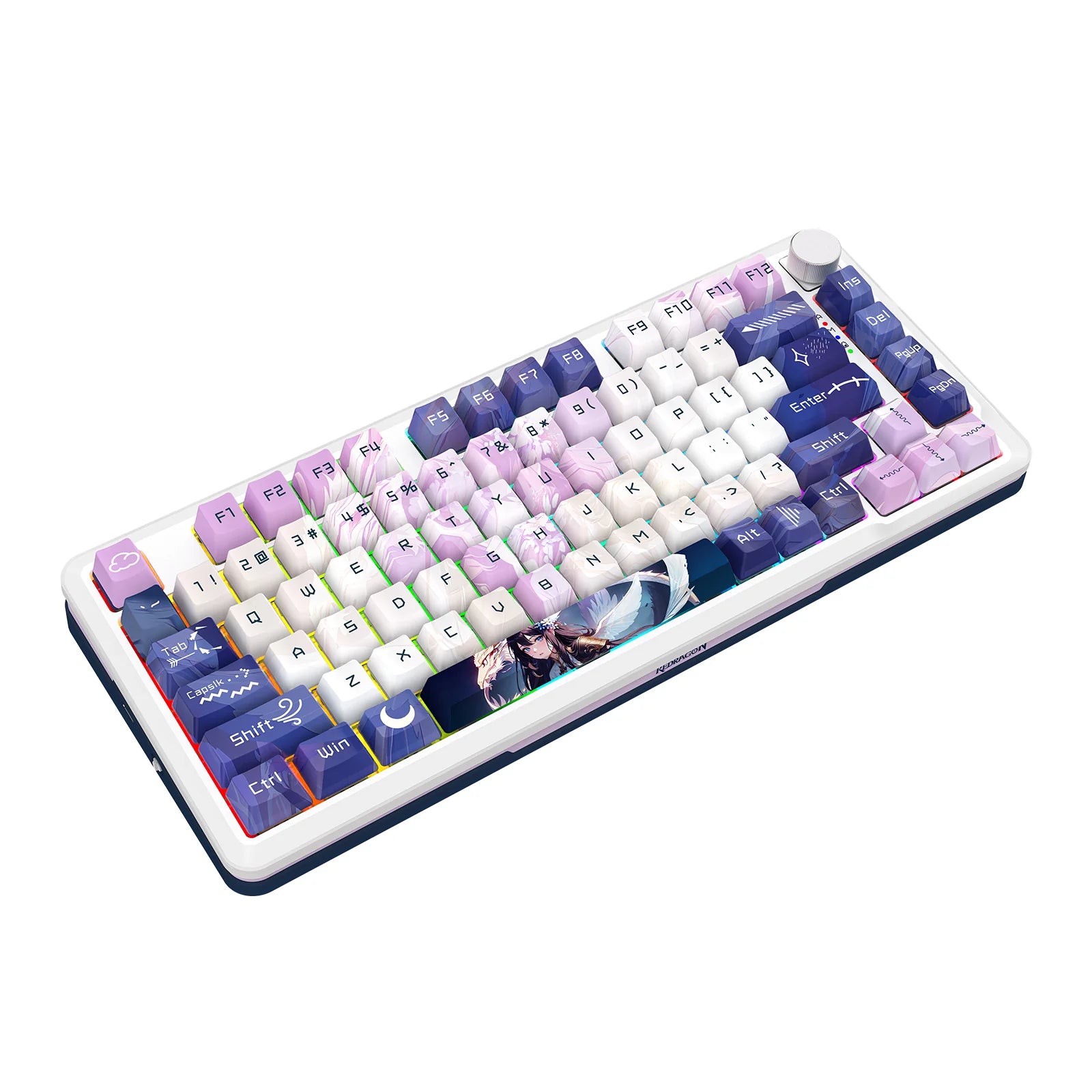Redragon Cyrus Pro Tri-Mode Gaming Keyboard Violet-White (K681ACG-RGB-PRO)