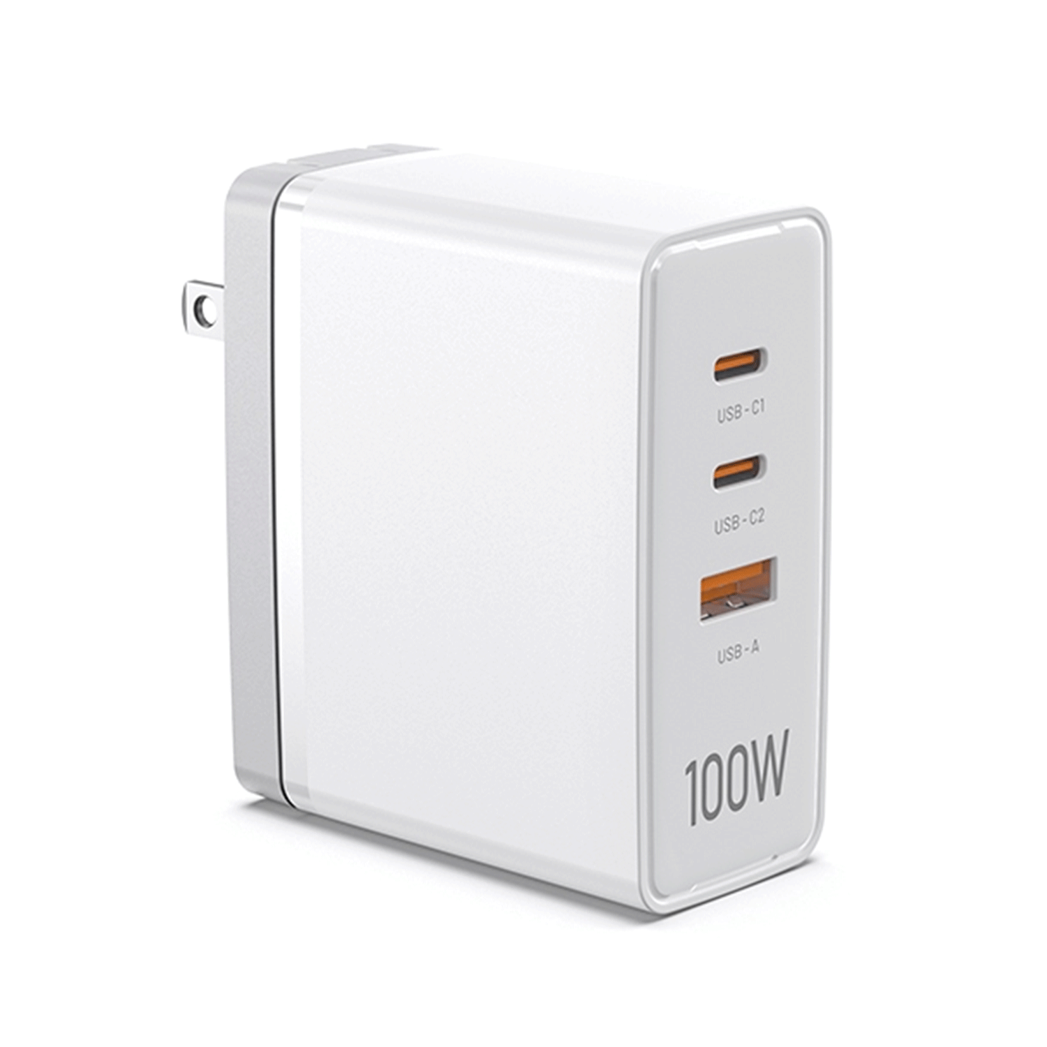 VENTION 3-port USB (C+C+A) GaN Charger (100W/100W/30W) US-Plug [FEGB0] [FEGW0]
