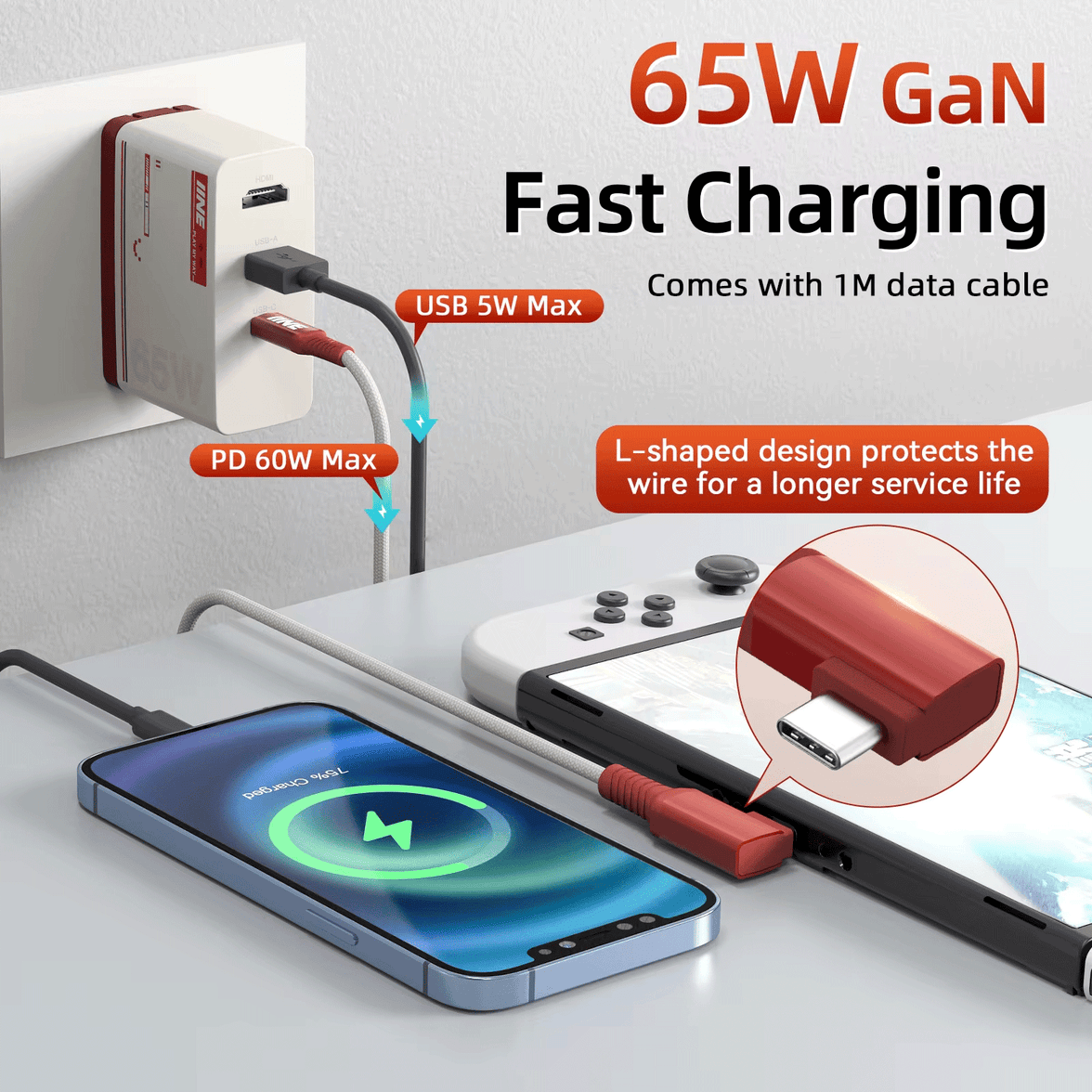 IINE 65W Charger Capture Card Video Adapter [L845] [L855]