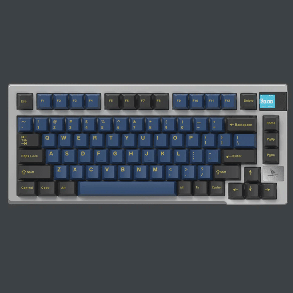 Darmoshark K8 Mechanical Keyboard [White Base/Black and Blue Keycaps]