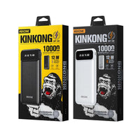 Wekome WP-102 Cabled Power Bank 10000mAh 12W Fast Charging Mini Portable Charger with Digital Display