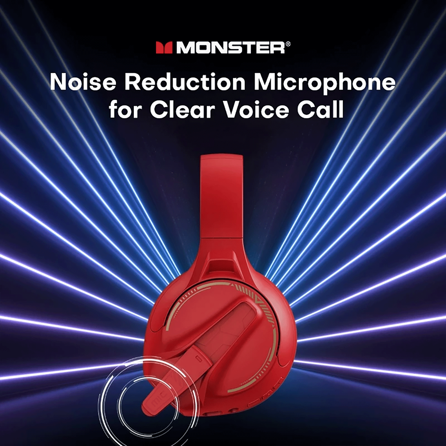 Monster XKH03 Wireless Gaming Headset With Mic Hi-Fi Sound Deep Bass