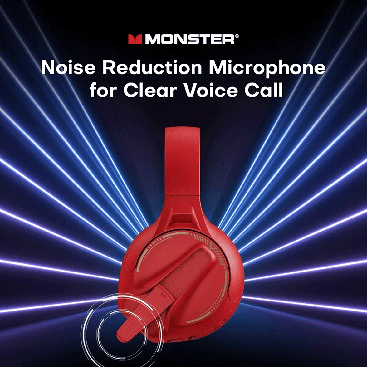 Monster XKH03 Wireless Gaming Headset With Mic Hi-Fi Sound Deep Bass