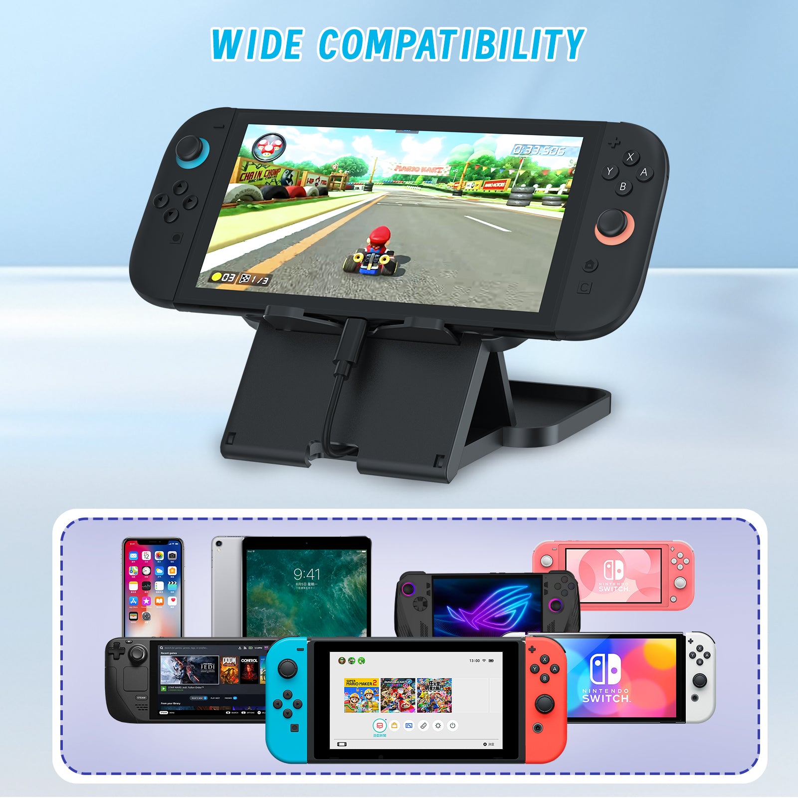 JYS-NS103-V2 Compact Multi-Angle Adjustable Stand For Nintendo Switch 2