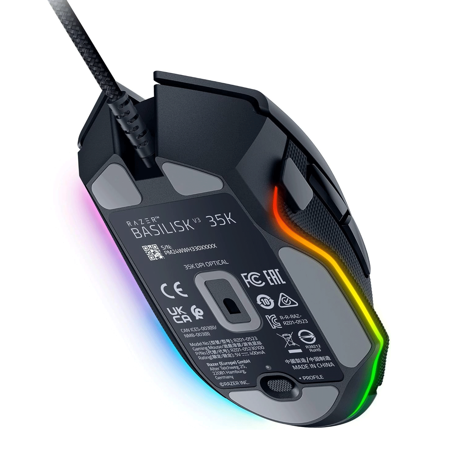 Razer Basilisk V3 35K Ergonomic Wired Gaming Mouse