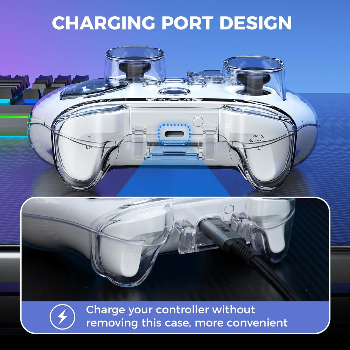 IINE Protective Case for Xbox Controller (Transparent Shell) (L1009)