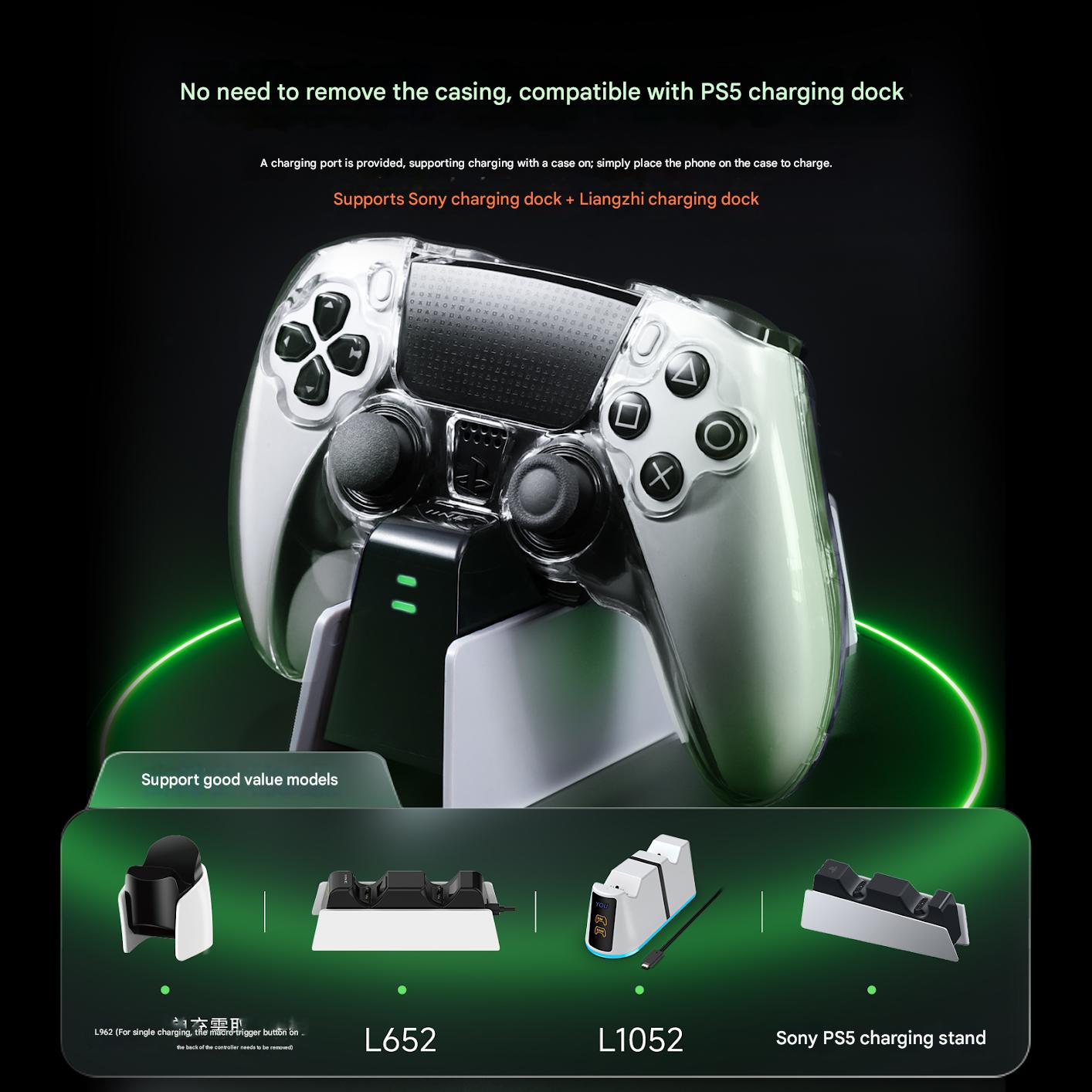 IINE Protective PC Case for PS5 DualSense Edge Controller L1212