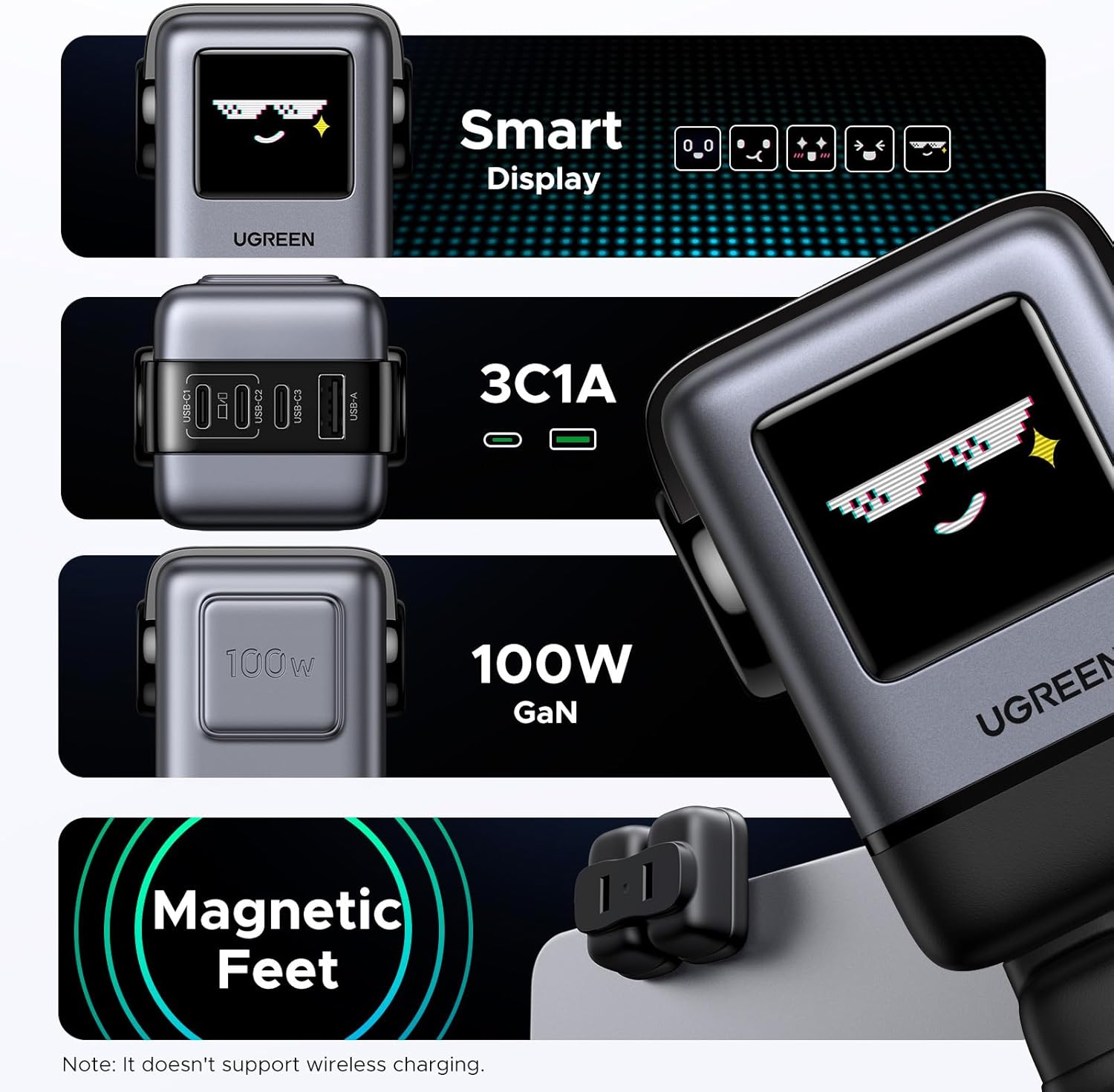 UGREEN USB-A+3USB-C 100W Robot Gan Tech Fast Charger [X688/45514B]