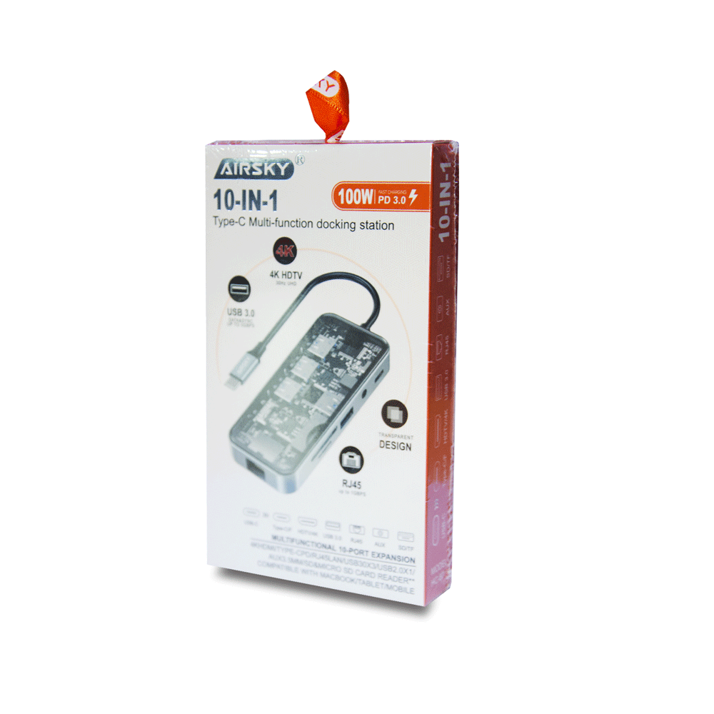 AirSky 10 in 1 Type-C Multi-Function Docking Station [HC-87]