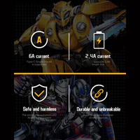 Transformers TF-A10 Braided Charging Lightning Cable Black