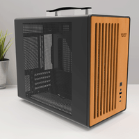 DarkFlash WD200 Wood Edition Veneer Panel M-ATX PC Case (Black)