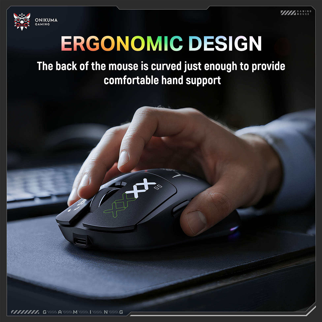 Onikuma DM03 Tri-mode Gaming Mouse Black