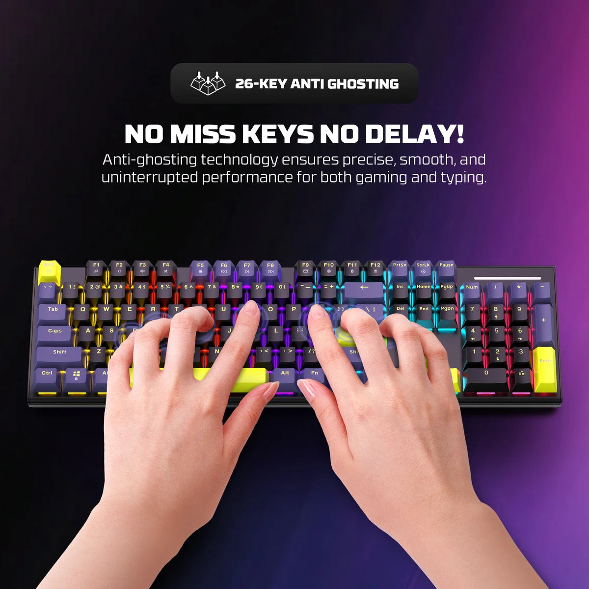 Fantech Atom104S Full-Size Yoru Edition Mechanical Gaming Keyboard (MK878S)