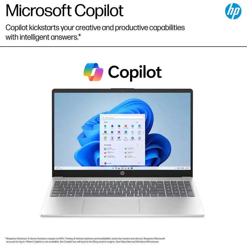 HP 15.6" FHD Touchscreen Intel Core 7-150U 16GB RAM / 512GB SSD Intel Graphics Win 11 Natural Silver 15-fd0127dx