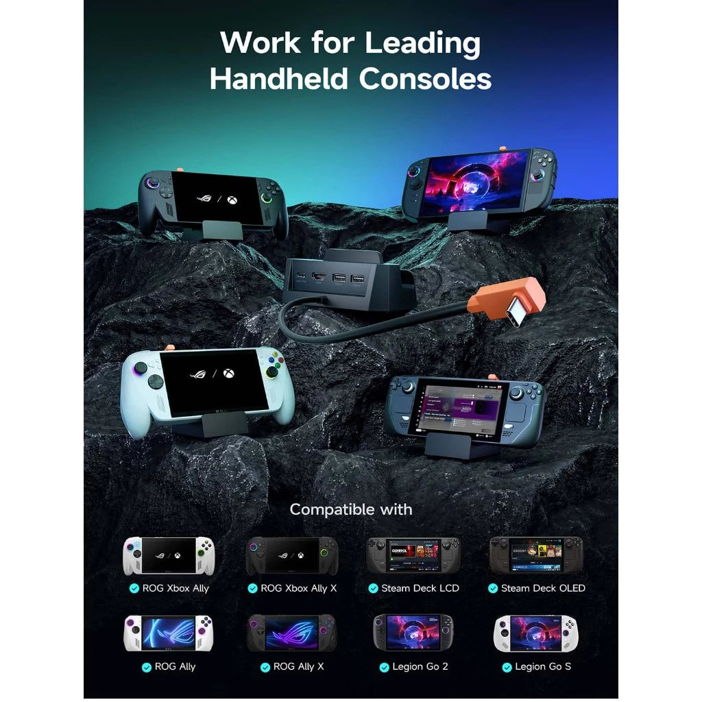 JSAUX 4-in-1 Docking Station for Steam Deck / ROG Ally / Legion Go HB050