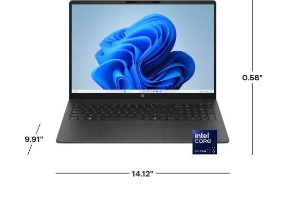 HP OmniBook 3 AI PC 16" WUXGA Touchscreen Intel Core Ultra 5 - 225U 8GB DDR5 RAM / 512GB SSD Intel Graphics Win 11 Mica Silver 16-BU0305DX