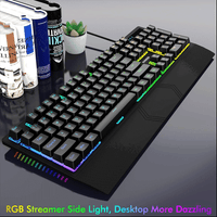 E-Yooso K-662 Rainbow Light 104 Keys Wired Mechanical Keyboard [Black]