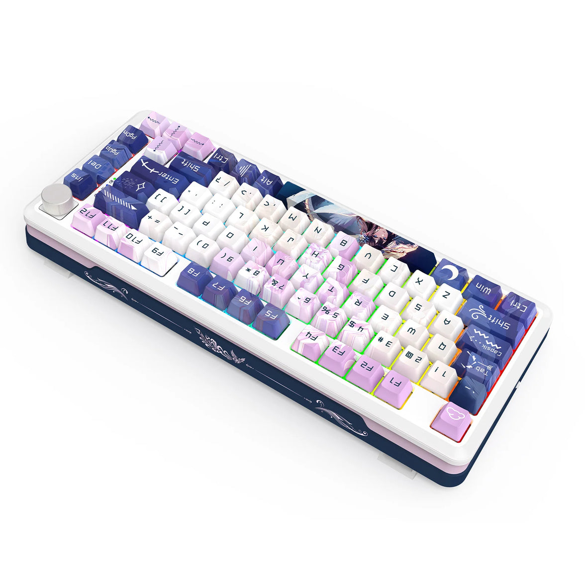 Redragon Cyrus Pro Tri-Mode Gaming Keyboard Violet-White (K681ACG-RGB-PRO)