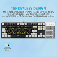 E-Yooso Z-87 87 Keys Single Light Mechanical Gaming Keyboard Black/Grey [Blue Switch]