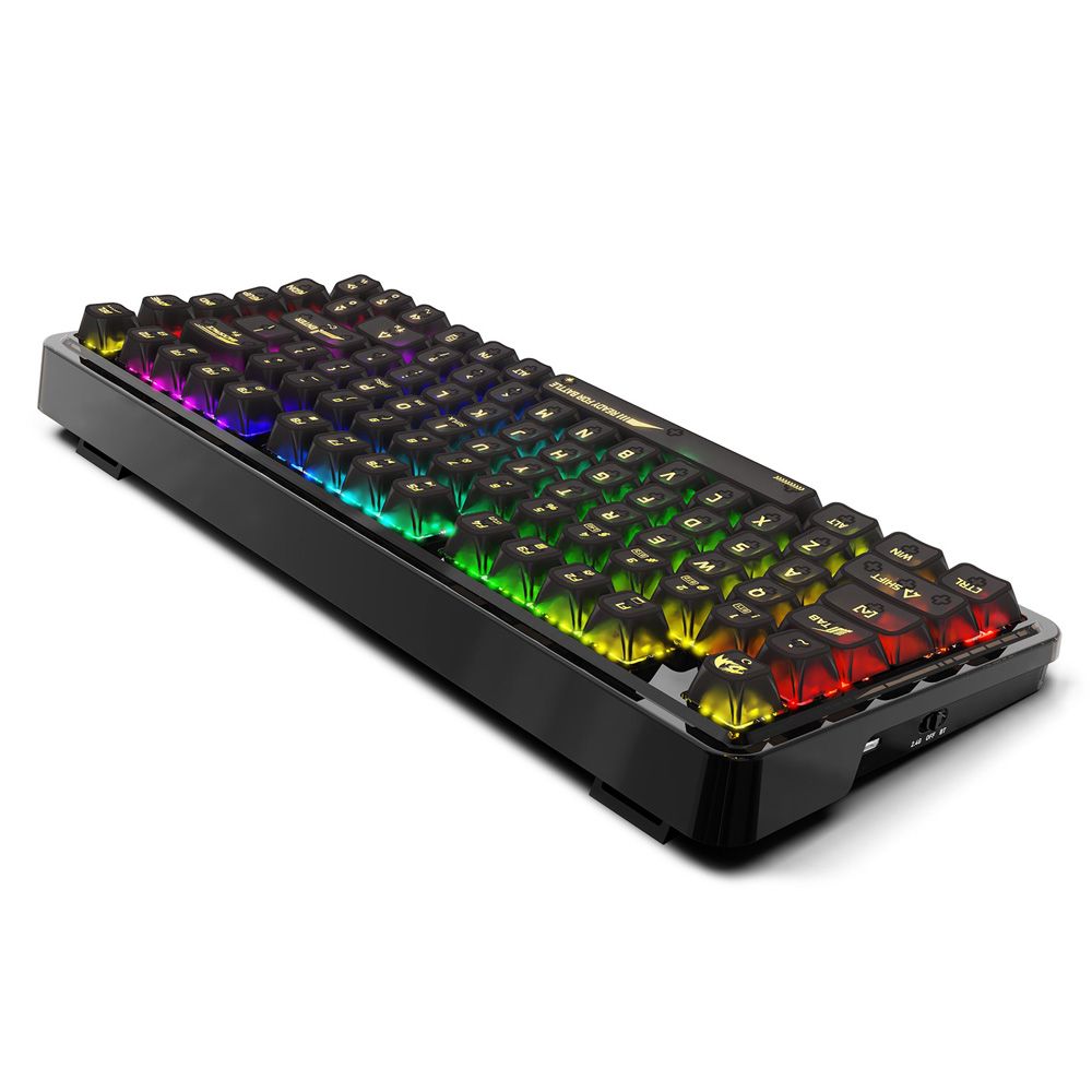 Redragon Elf Pro Tri Mode RGB 82 Keys Mechanical Gaming Keyboard Crystal Black Red Switch (K649CTB-RGB-PRO)