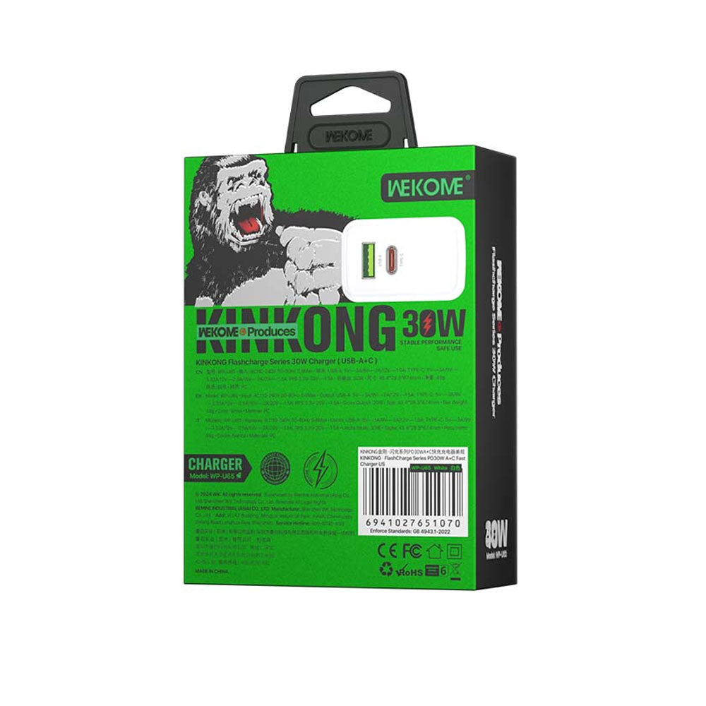 WEKOME Fast Charger 30W 2 PORT A+C - WP-U65
